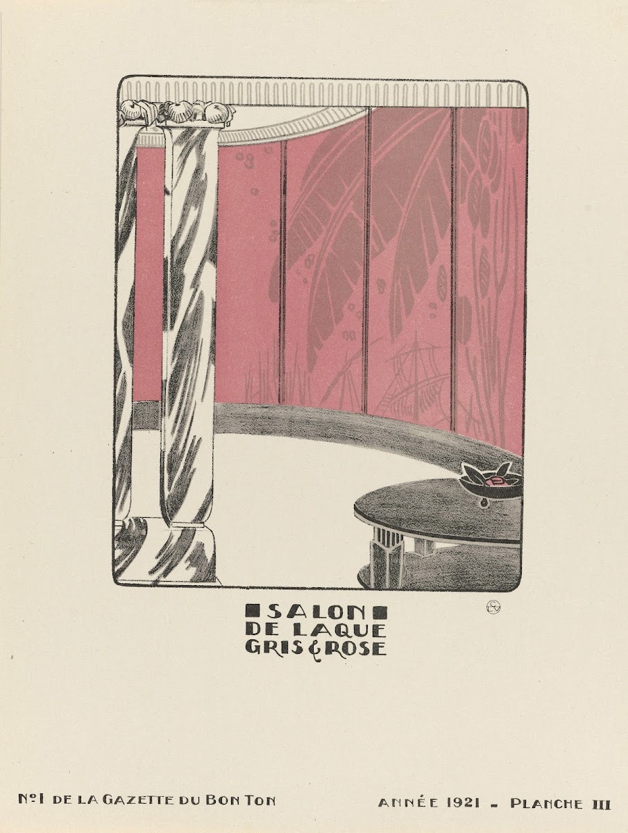 Salon de laque gris  rose 1921