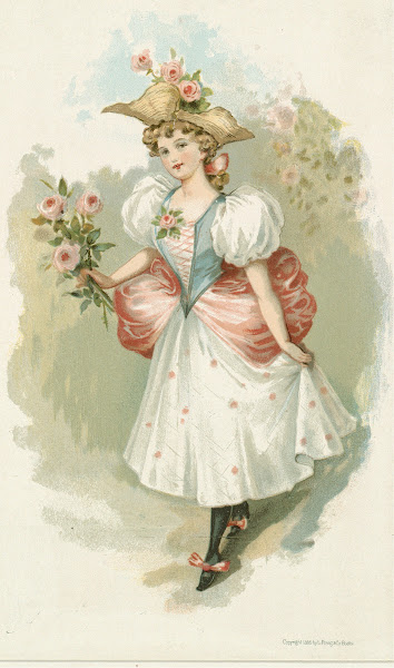Girl with Pink Roses ca 1885