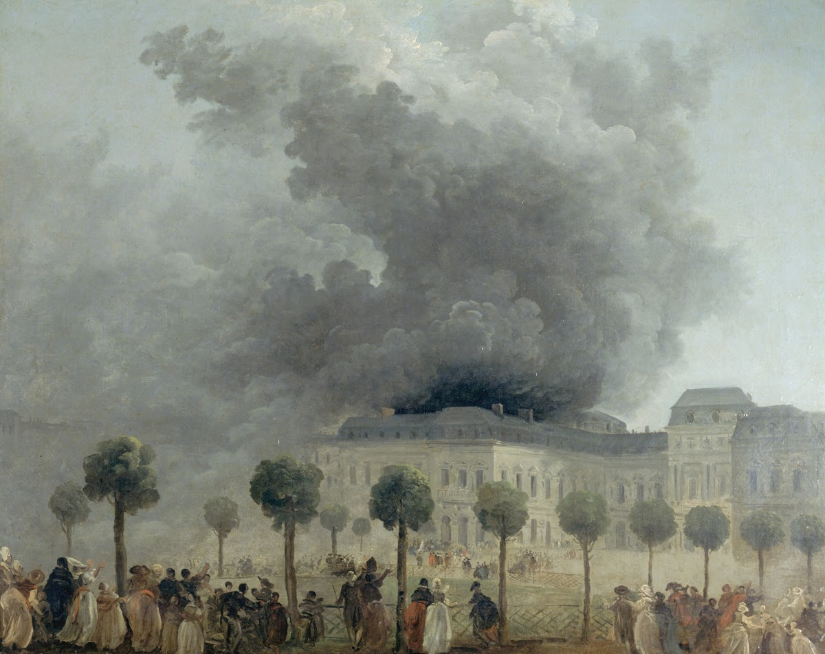 Lincendie de lOpéra vu des jardins du Palais Royal le 8 juin 1781 1781