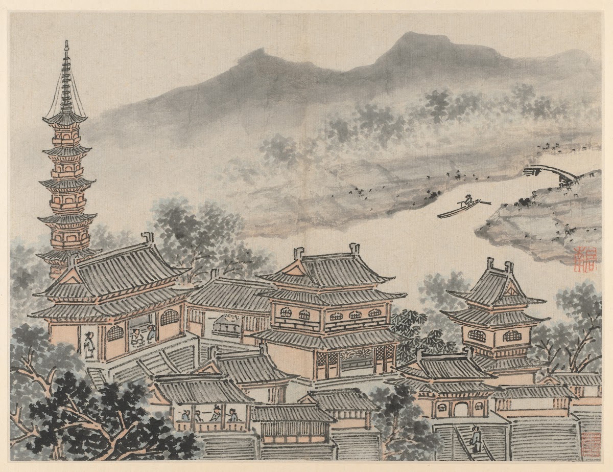 The Thousand Buddha Hall and the Pagoda of the Cloudy Cliff Monastery after 1490