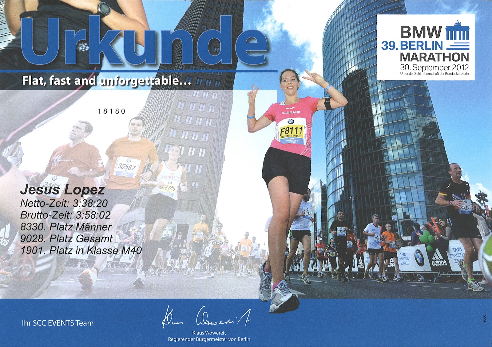 Diploma de BERLIN MARATHON