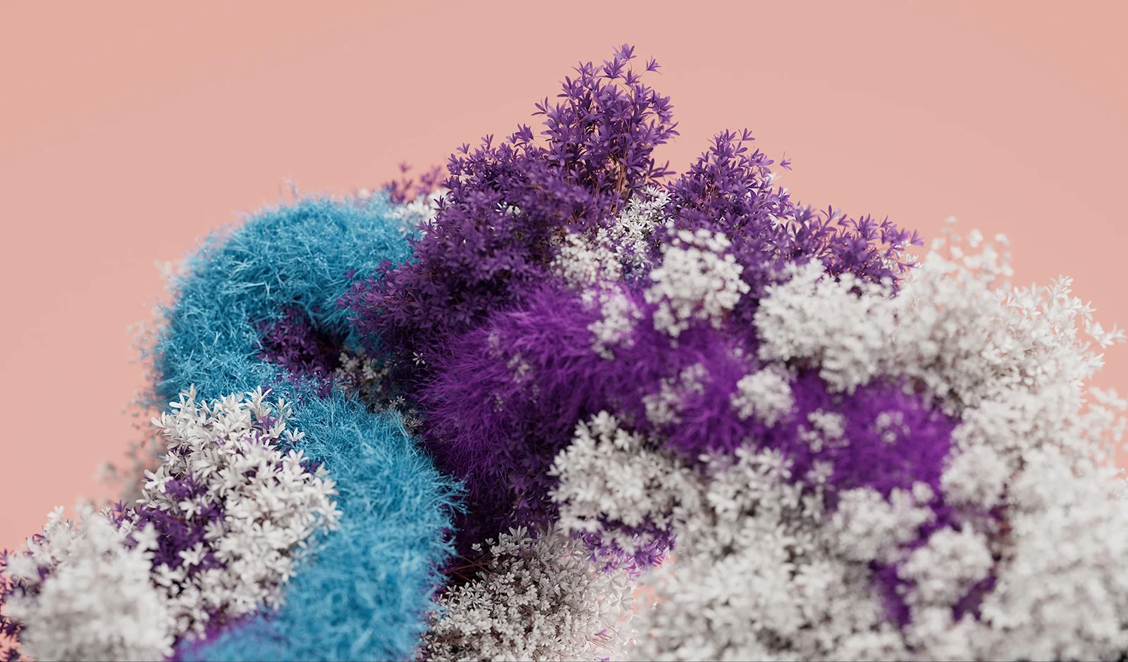 Abstract Pastel Floral Composition - 3D Digital Art 2K Wallpaper (3680x2161)