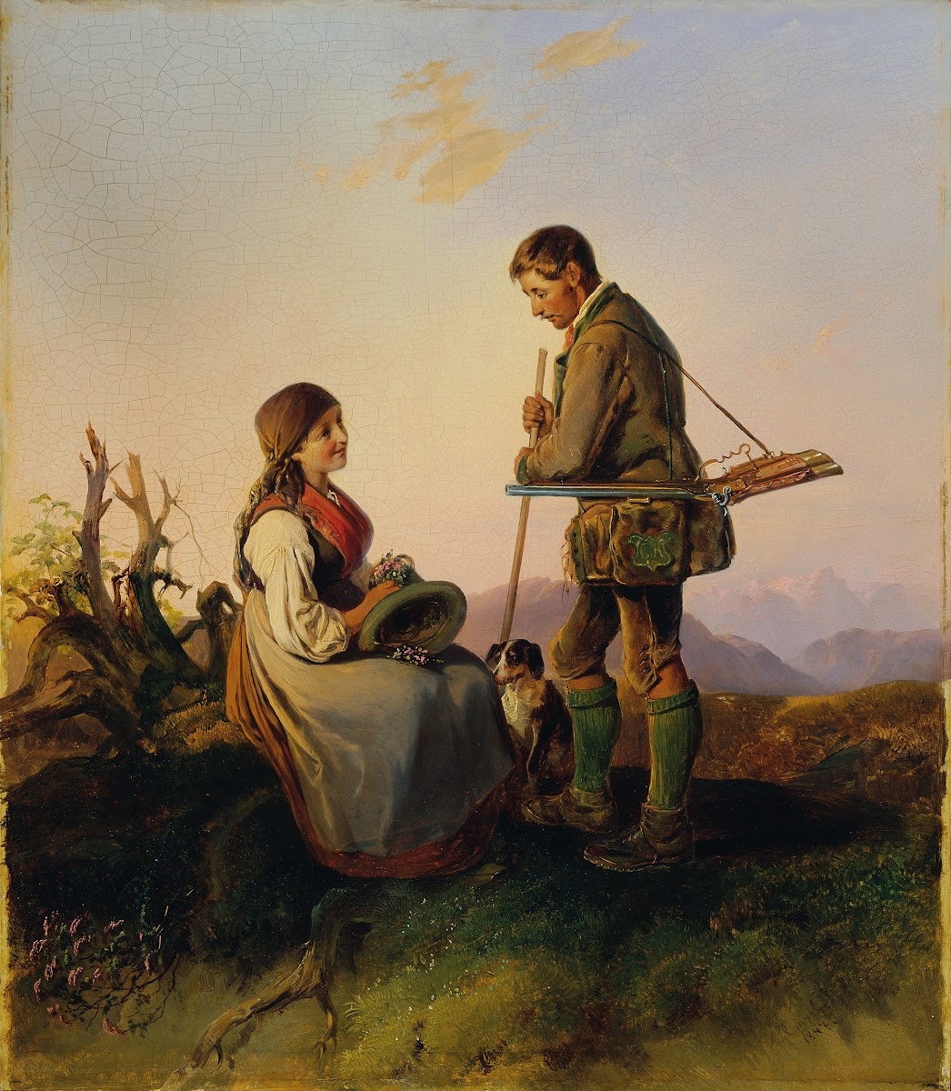 Jäger und Mädchen Der Liebesgruß 1847