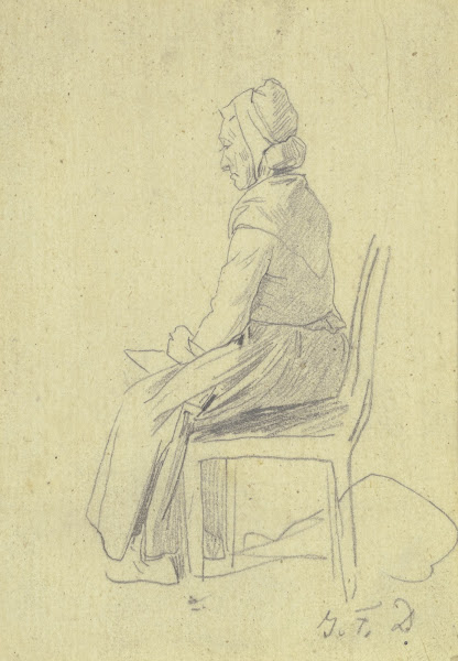 Sitting old woman