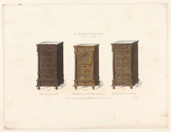 Table de Nuit Louis XVI  Table de Nuit Louis XVI à Colonnes Noyer et Cuivre  Tab