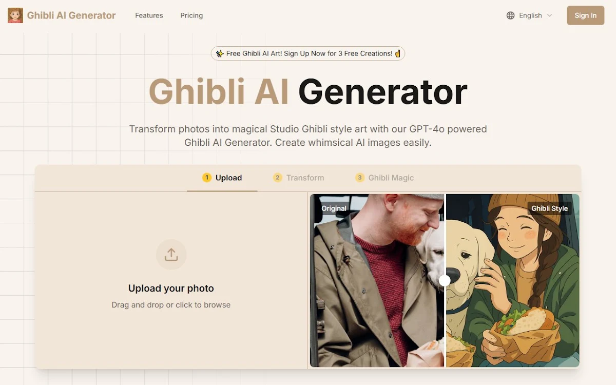 Captura de Ghibli AI Generator