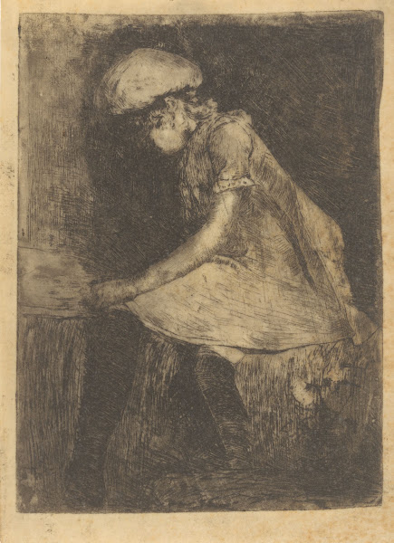 Lezend meisje en profil 1886