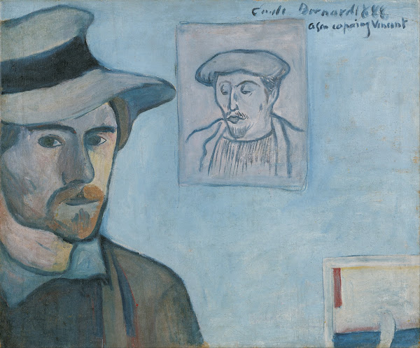 Self portrait with portrait of Gauguin