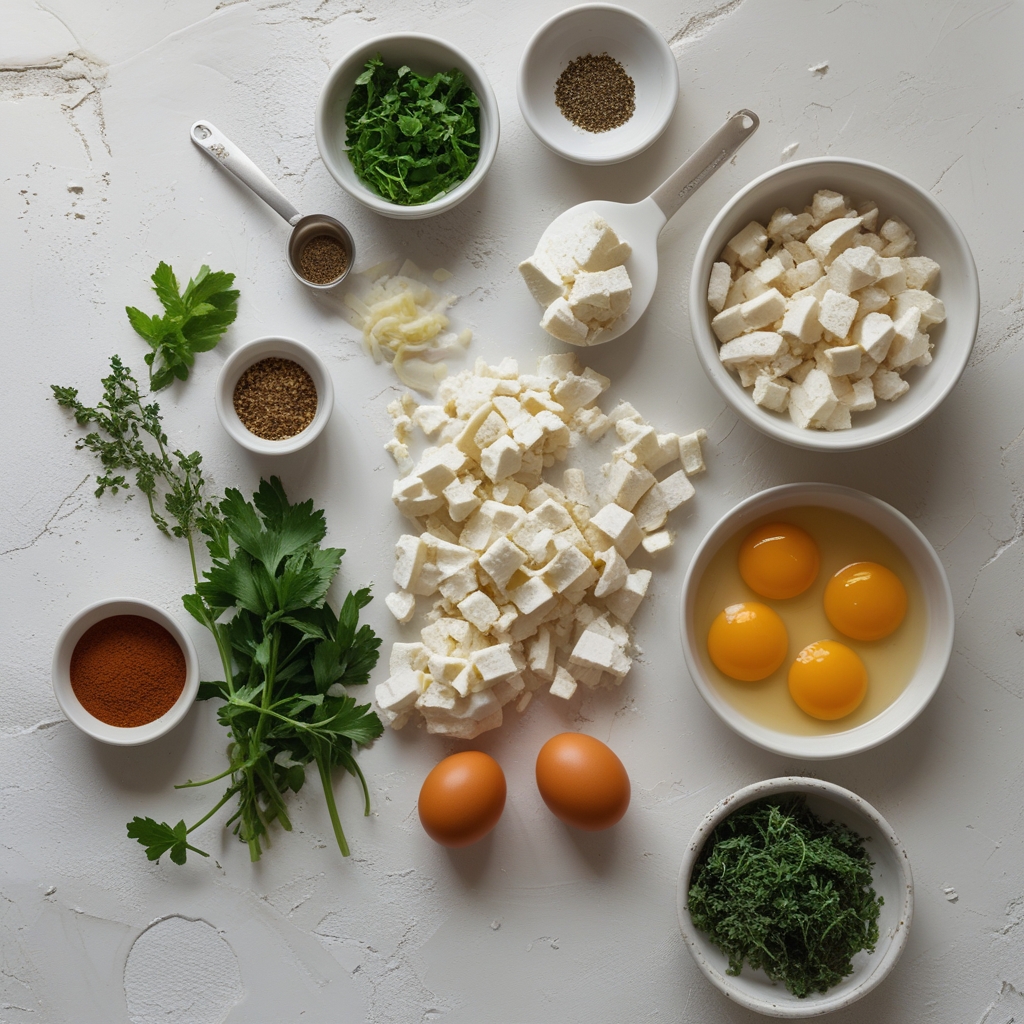 Ingredients for Baked Feta Eggs – Easy, Homemade & Comforting Breakfast