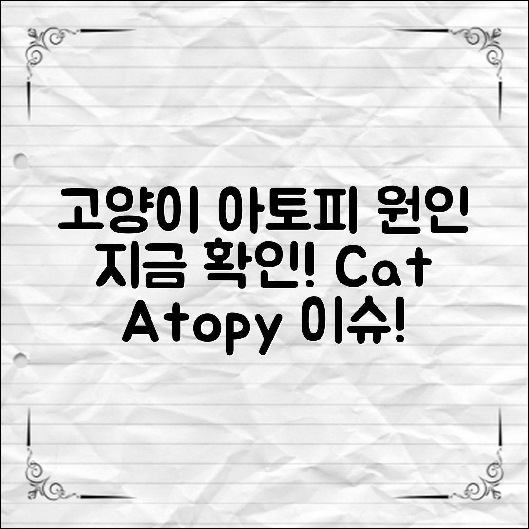 고양이 아토피 원인, 지금 바로 확인하세요!