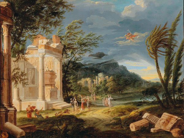 Stormy Landscape with figures and Hermes 18th Century
