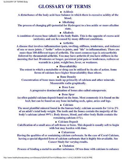 Glossary Of Terms 2004