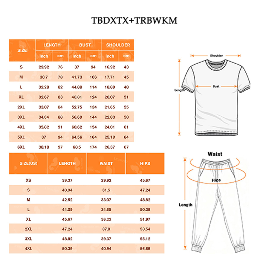 AOP Universal Round Neck Short Sleeve US Size + TRB Sweatpants Men