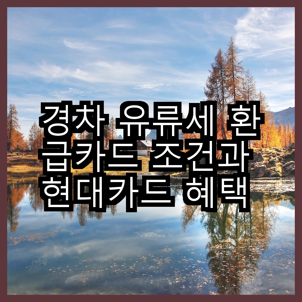 경차 유류세 환급카드 조건과 현대카드 혜택 비교하기 썸네일