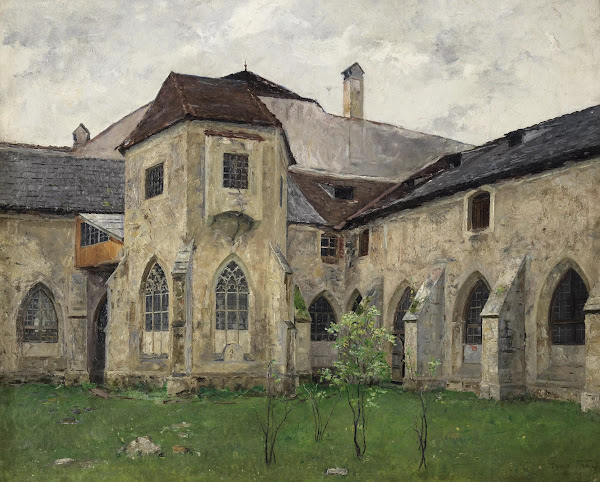 Hof des Kreuzgangs von Stift Neuberg an der Mürz 1897
