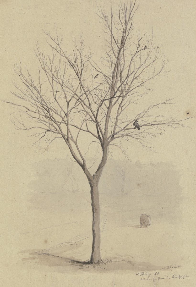 Leafless tree with birds 1860