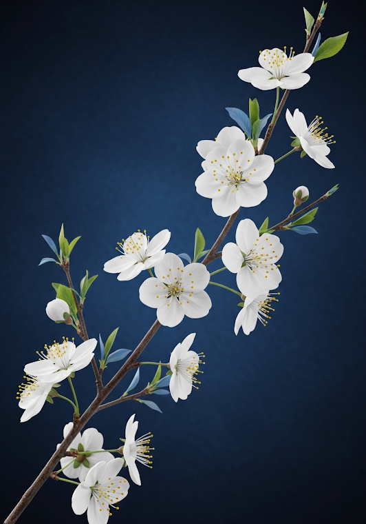 Elegant White Cherry Blossoms