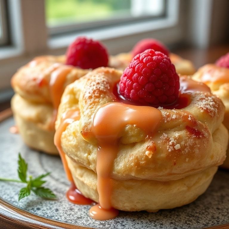 Cream Cheese and Raspberry Puff Pastry Cruffins Recipe – Easy Homemade Breakfast Treat finished