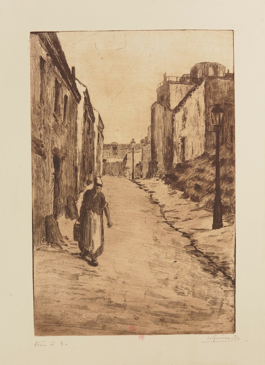 Paris la rue Cortot Montmartre 1888