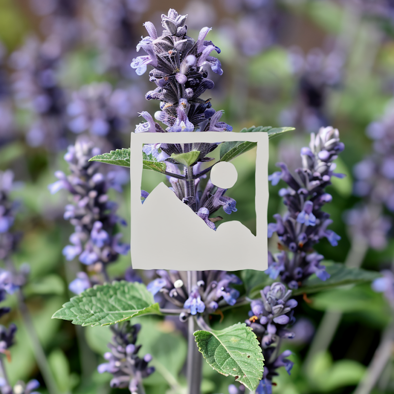 Agastache 'Blue Fortune' fiorita in pieno sole nel giardino naturalistico con farfalle