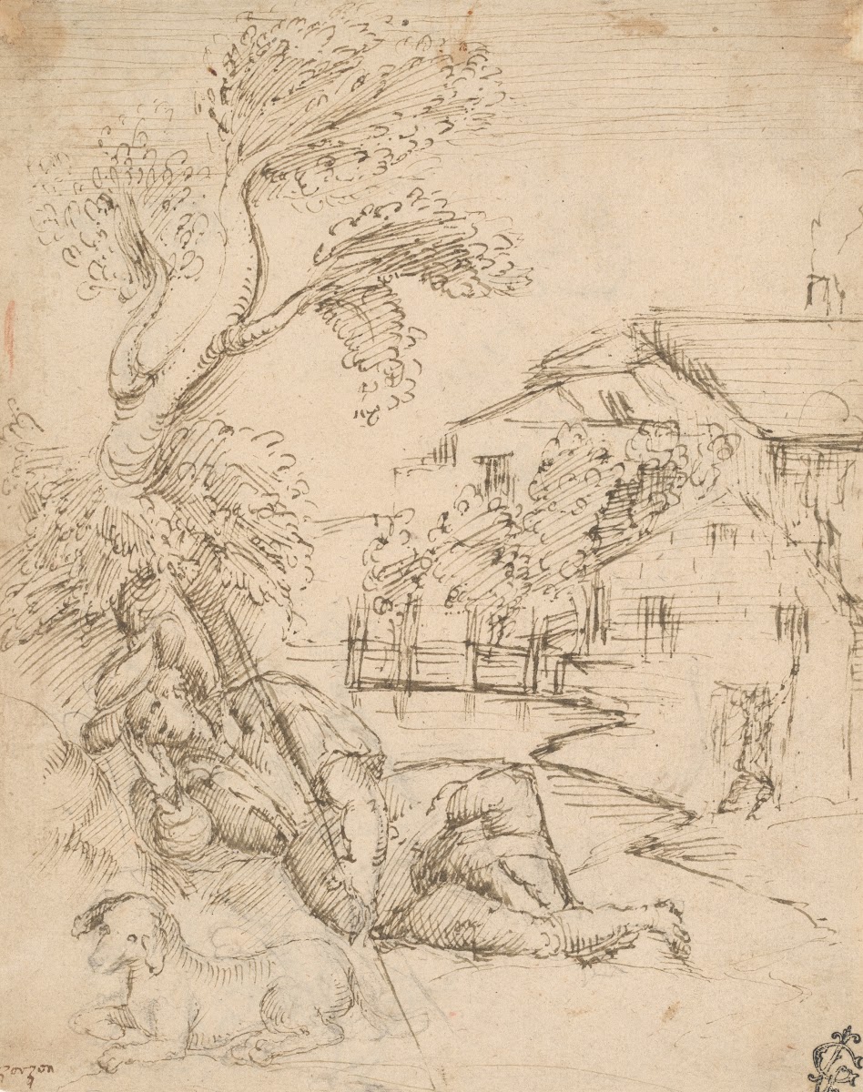 Landscape with a Shepherd in Repose mid 16th century
