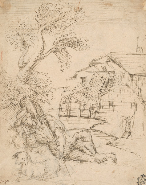 Landscape with a Shepherd in Repose mid 16th century