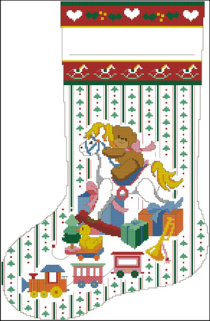 DIM00108 Yuletide Bears Teddy Stocking