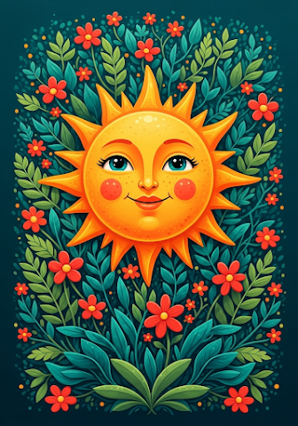 Happy Sun Flower Pattern
