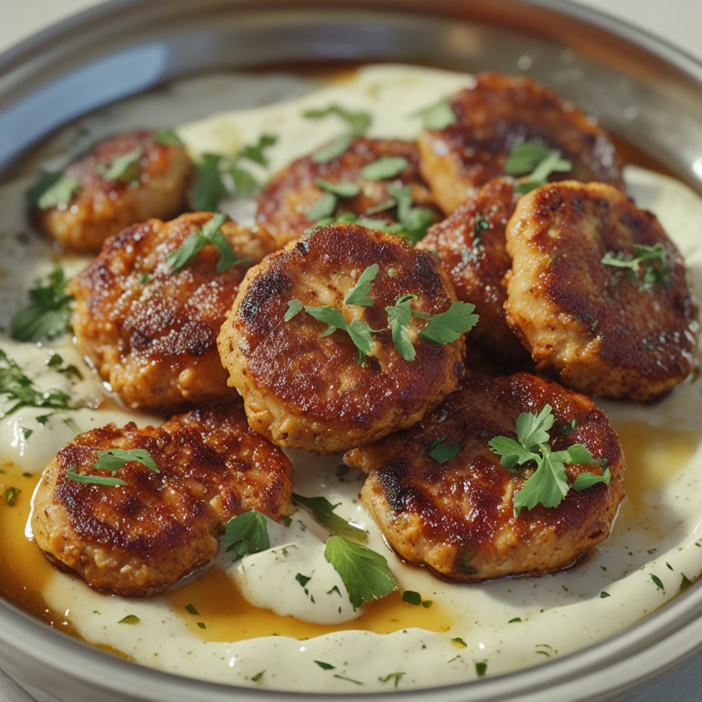 Chicken Kofta with Garlic Yogurt Sauce – Juicy, Spiced & Mediterranean-Inspired Easy Homemade Recipe finished