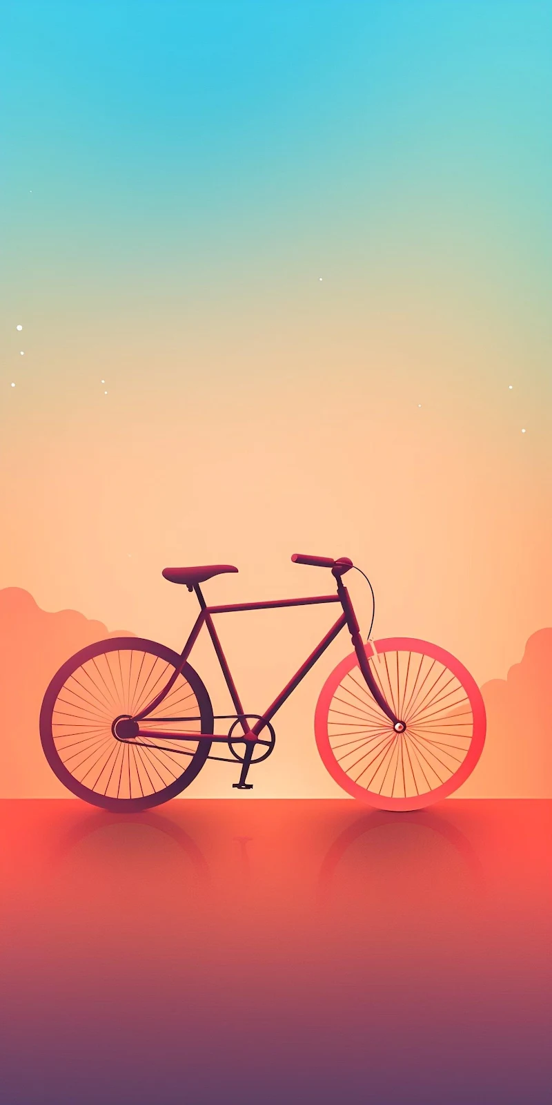 Minimalist Bicycle At Sunset - Minimalist Digital Art 2K iPhone Wallpaper (1536x3072)