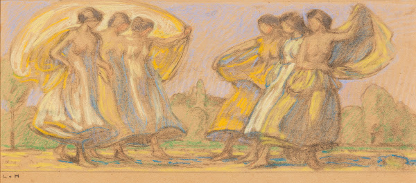 Reigentanzende Frauen 1900