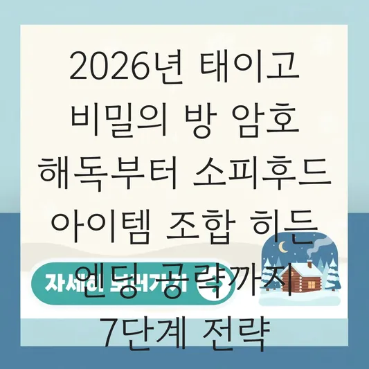 테이고 비밀의 방 암호 푸는 법 및 소피후드 아이템 조합을 통한 히든 엔딩 공략 대표 이미지