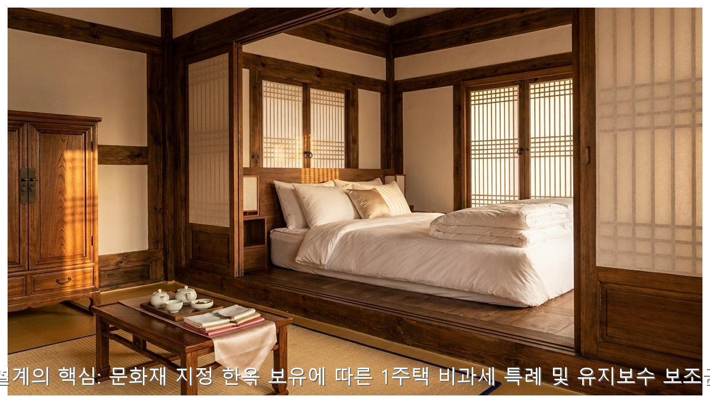 2026년 은퇴 설계의 핵심: 문화재 지정 한옥 보유에 따른 1주택 비과세 특례 및 유지보수 보조금 수령 가이드 핵심 안내 및 분석 인포그래픽 (7)