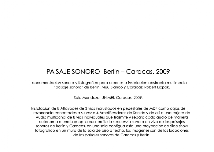 Paisaje Sonoro Berlín Caracas 2009 A