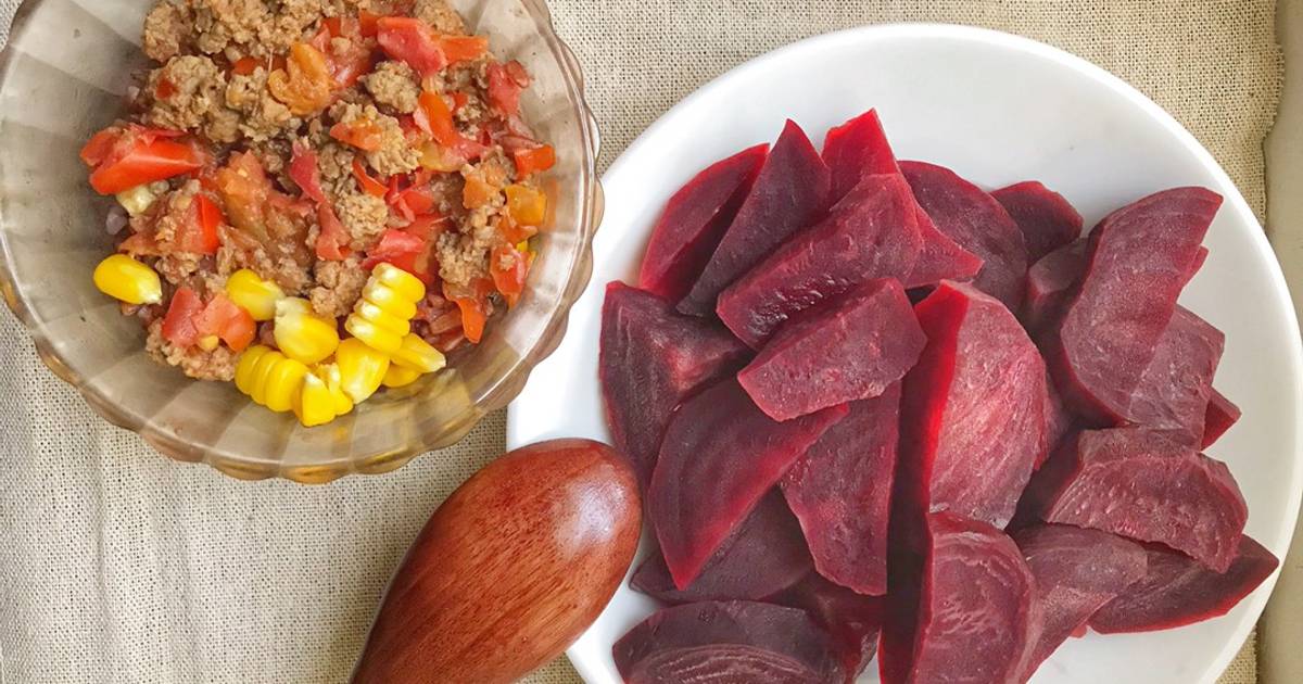 #Eatclean: thịt bò xào cà chua+cơm lứt+củ dền luộc