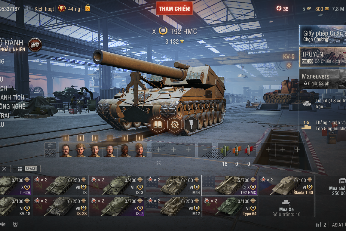 Acc World of Tanks PC gồm 4 tank X IS-7, T-62A, Maus, T92 HM...