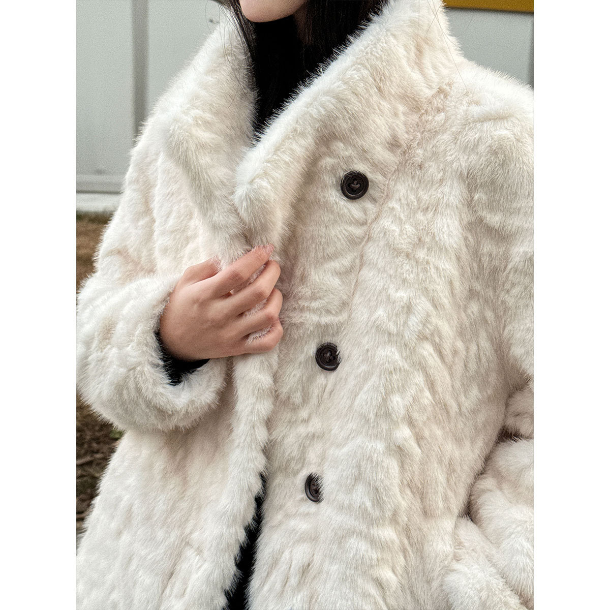 Ladies' Faux Fur Jacket with Stand-Up Collar, Lined, Model 52003