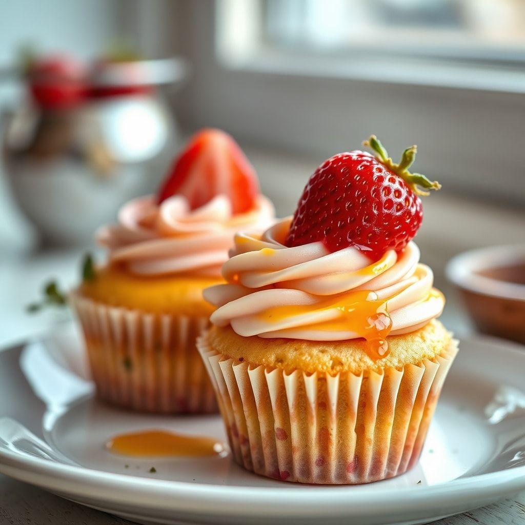 Fresh Mango Strawberry Cupcakes with Two Fruit Frostings – Easy Homemade Summer Dessert