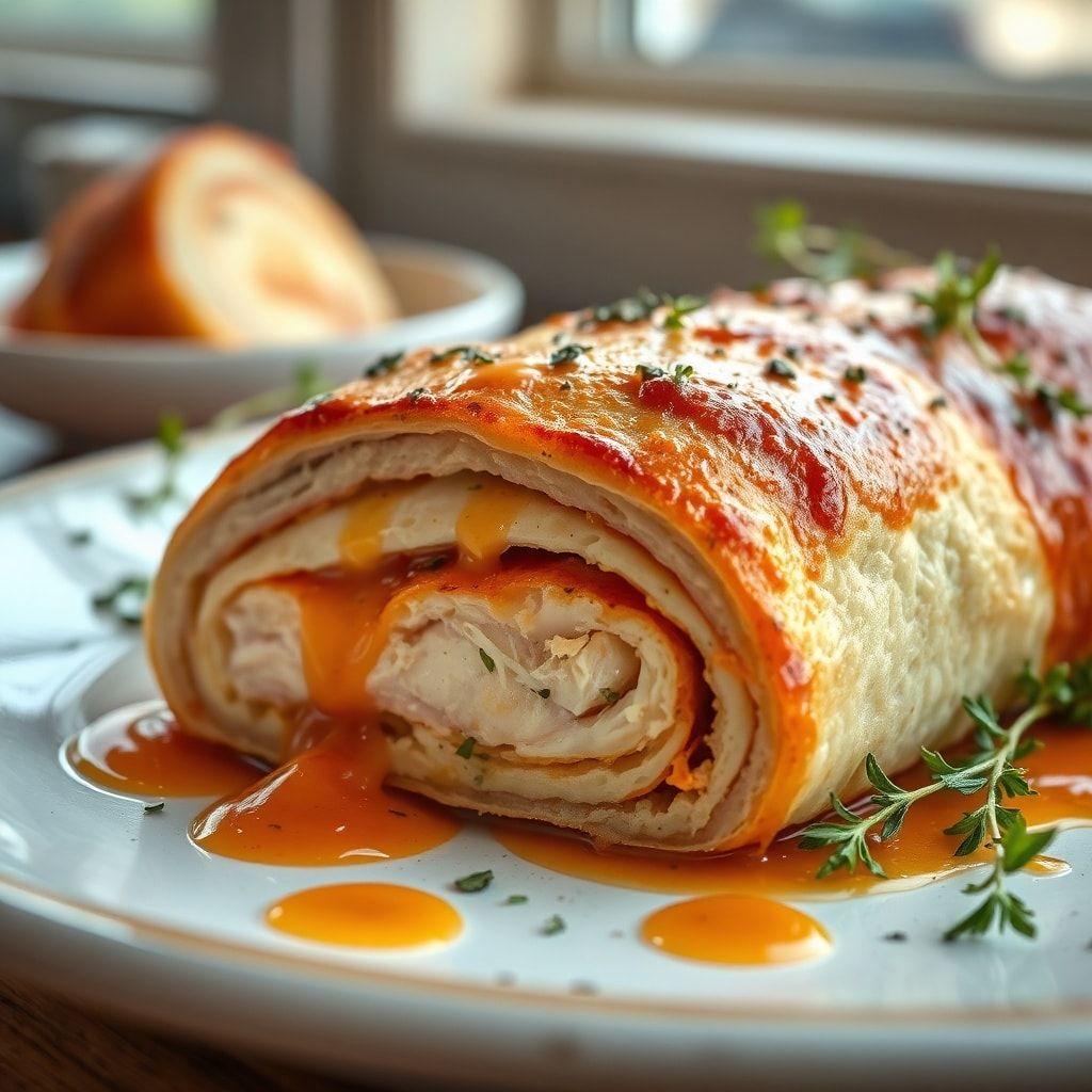 Easy Chicken Cordon Bleu Stromboli Recipe for Dinner (30-Minute Family Favorite) finished