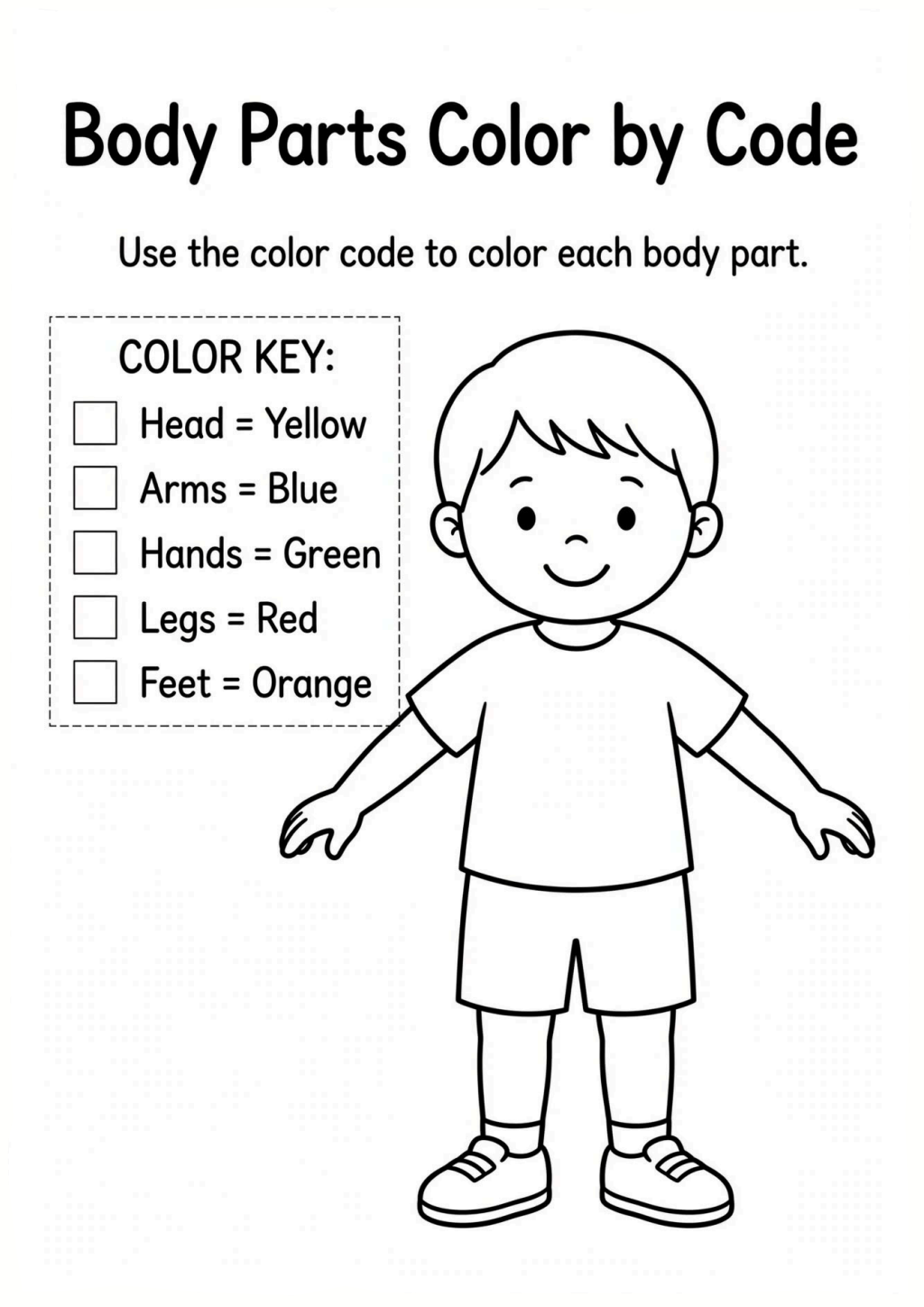 Body Parts Color by Code