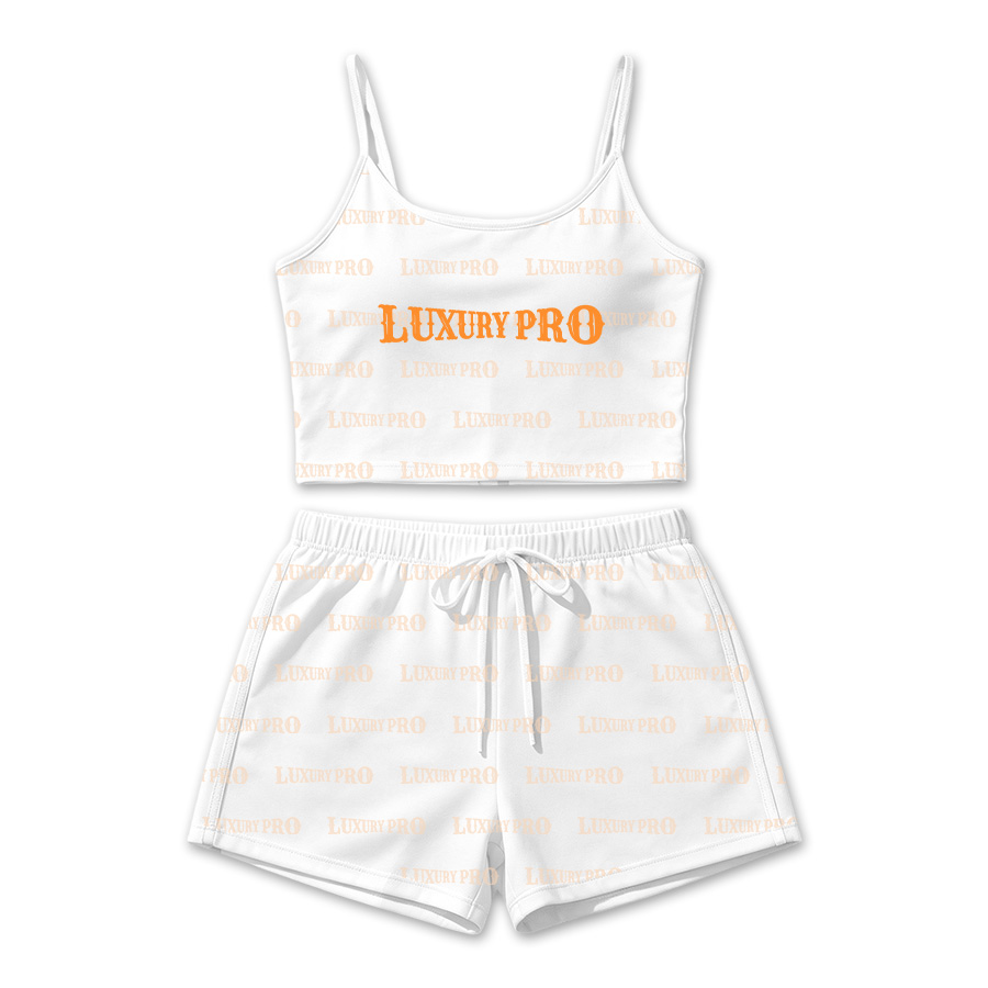 AOP MEG Adjustable‑Strap Camisole + Women's Sports Shorts
