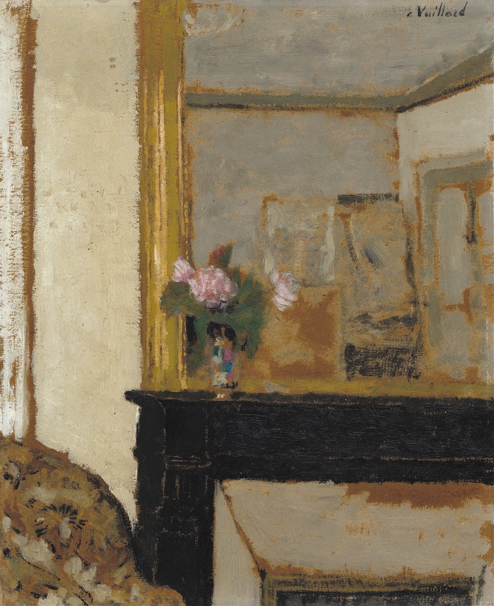 Vase of Flowers on a Mantelpiece c 1900