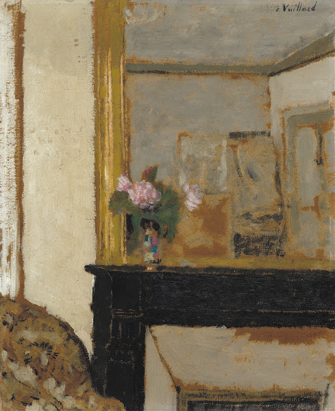 Vase of Flowers on a Mantelpiece c 1900