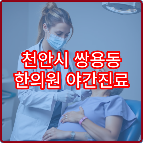 천안시 쌍용동 한의원 야간진료 병원 리스트