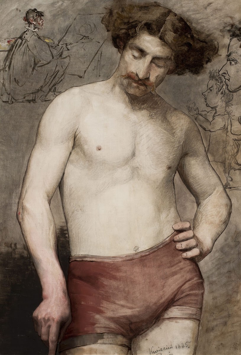 Male semi nude  study 1885