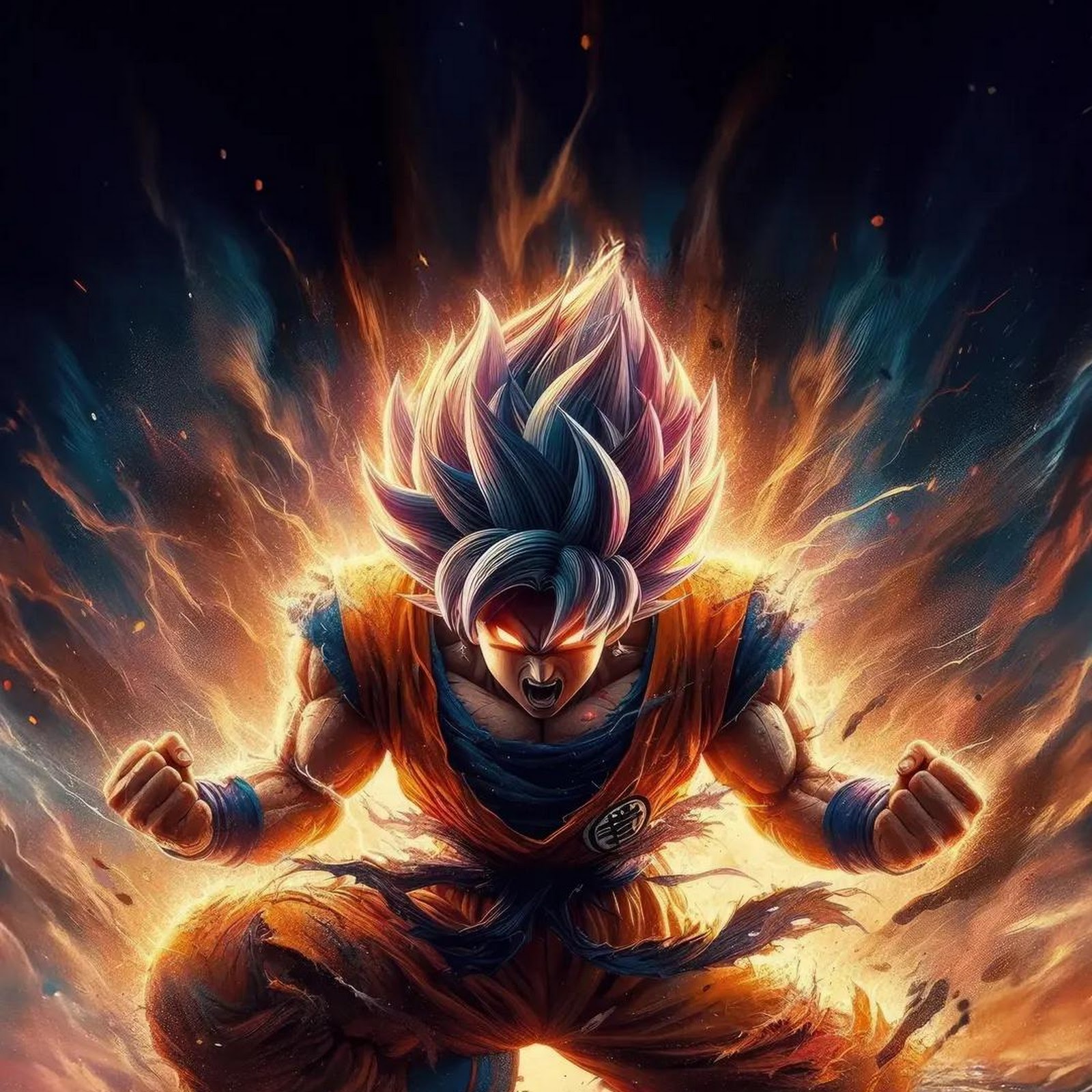 Download Dragon Ball Z, Goku, Super Saiyan, Anime Art Full HD iPhone