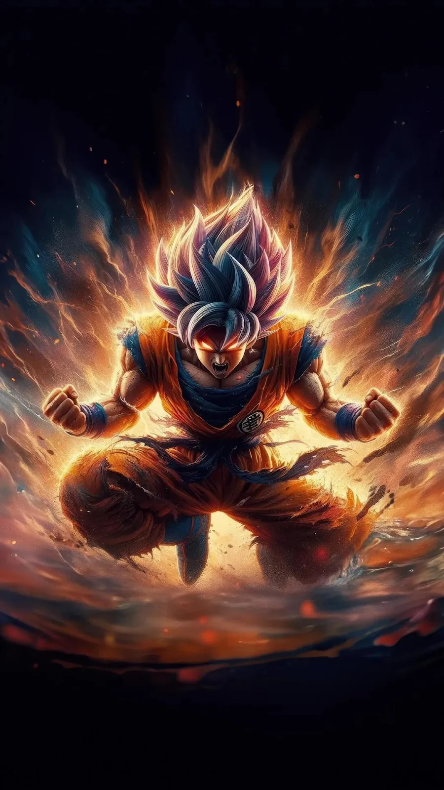 Dragon Ball Z, Goku, Super Saiyan, Anime Art Full HD iPhone Wallpaper Background (1080x1920)