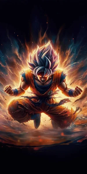 Dragon Ball Z, Goku, Super Saiyan, Anime Art Full HD iPhone Wallpaper Background
