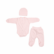 Набір Twins Softie (боді,штани,шапка) інтерлок (3 ел) 56р рожевий