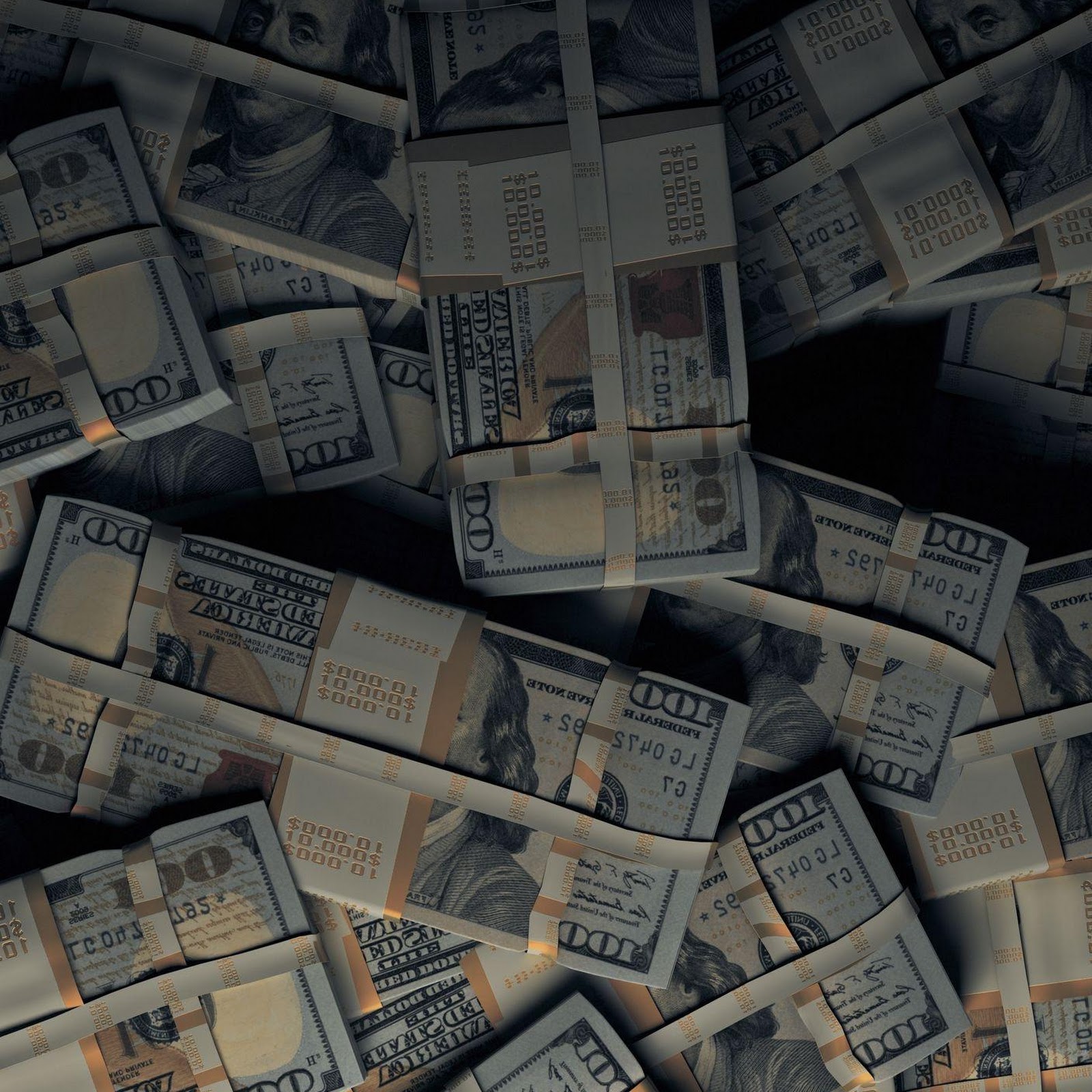 Download Dark Stacks Of US Hundred Dollar Bills Full HD iPhone